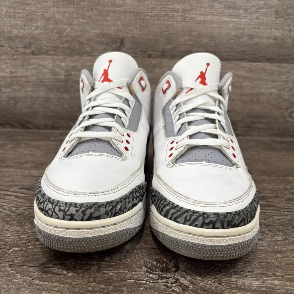 Air Jordan 3 Retro Shoes Men's 10 Fire Red White Cement Nike DN3707-160